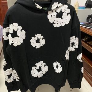 Denim tears black cropped hoodie